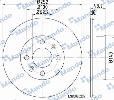 Disque de frein MANDO MBC030237