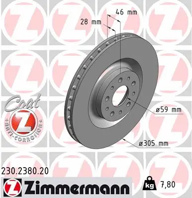 Disque de frein ZIMMERMANN 230.2380.20
