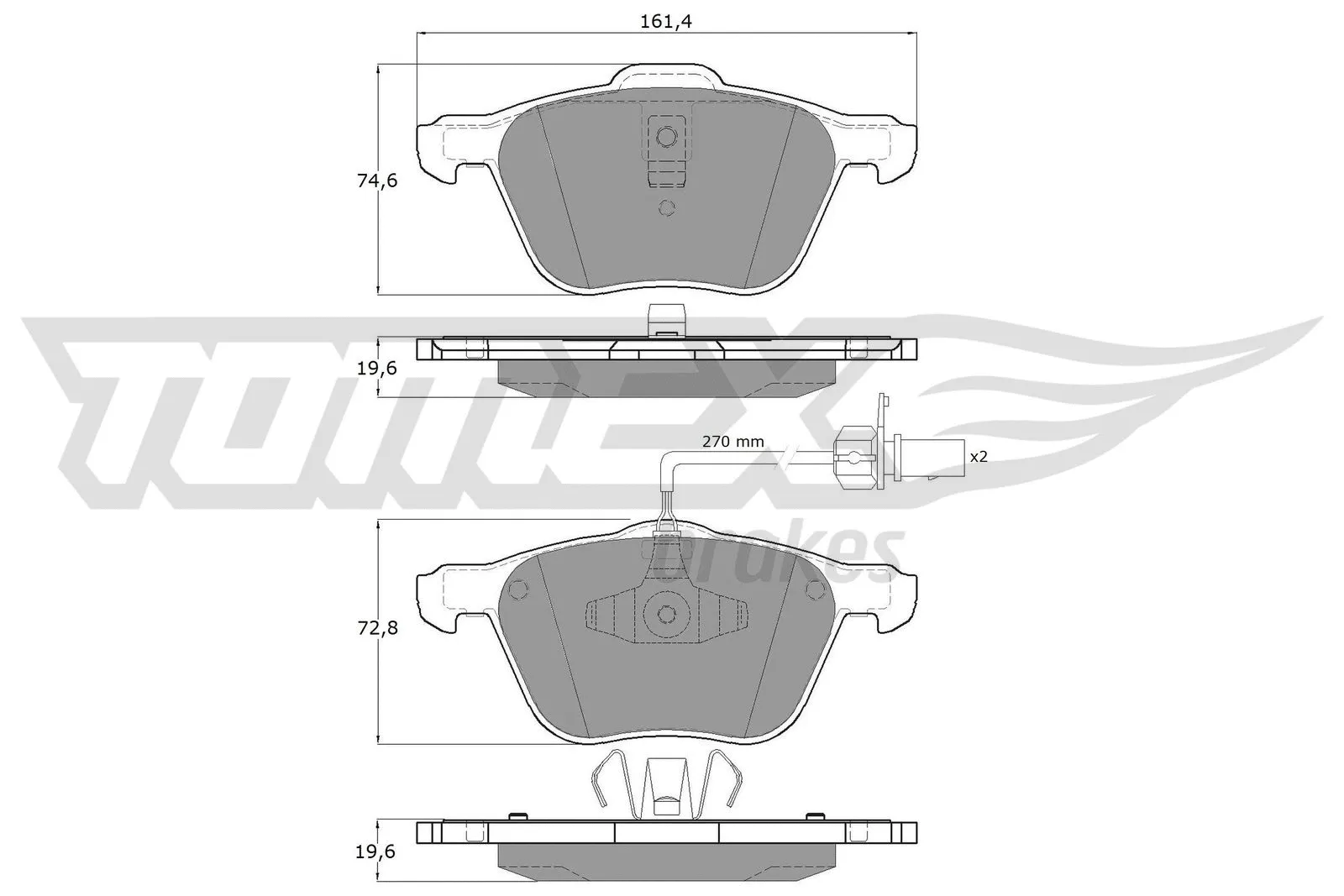 Kit de plaquettes de frein, frein à disque TOMEX Brakes TX 12-56