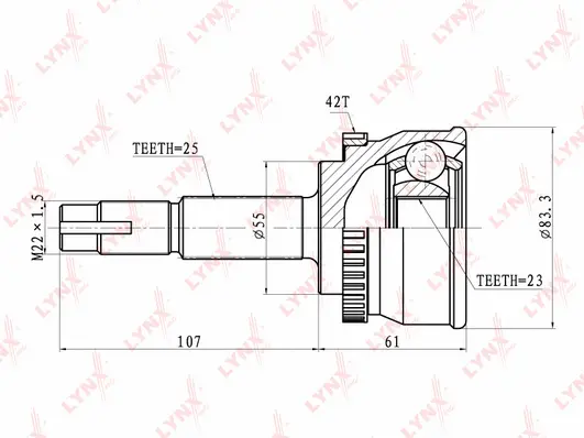 Jeu de joints, arbre de transmission LYNXAUTO CO-5725A