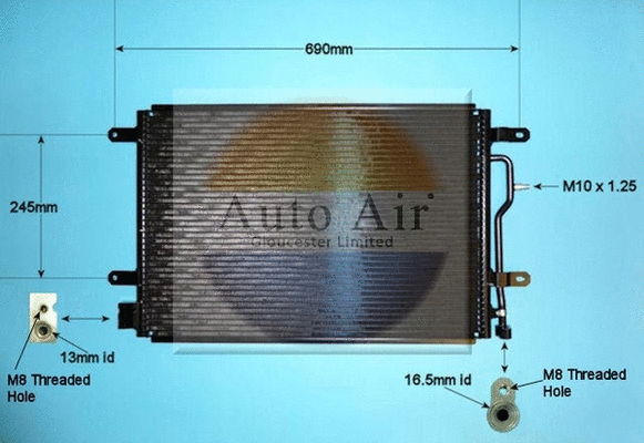 Condenseur, climatisation AUTO AIR GLOUCESTER 16-9692