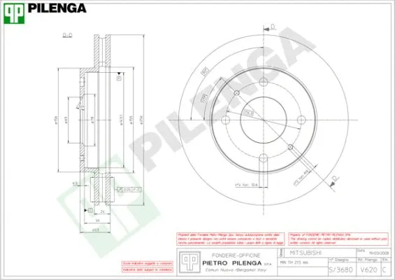 Disque de frein PILENGA V620