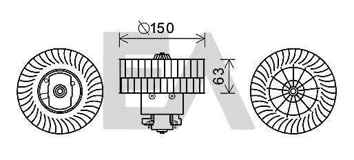Moteur électrique, pulseur d'air habitacle EACLIMA 42A07011