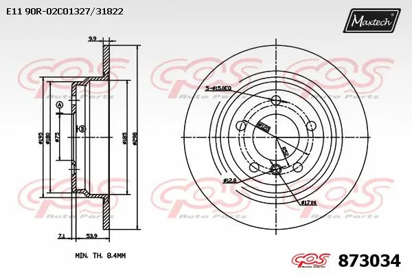 Disque de frein MAXTECH 873034