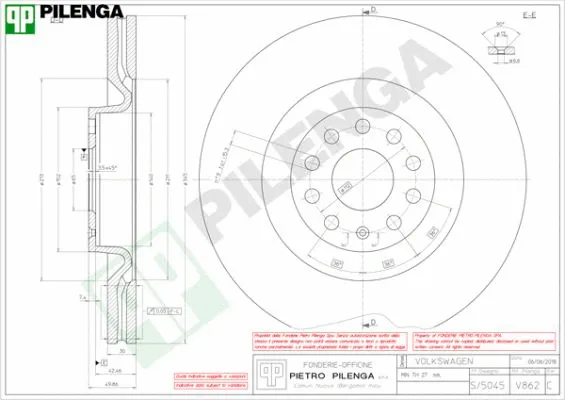 Disque de frein PILENGA V862