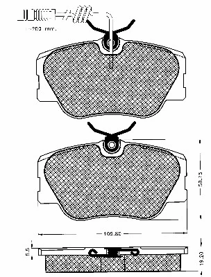Kit de plaquettes de frein, frein à disque BSF 10204