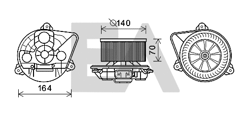 Moteur électrique, pulseur d'air habitacle EACLIMA 42A54008