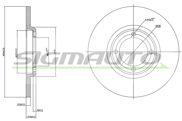 Disque de frein SIGMAUTO DBA280S