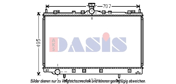 Radiateur, refroidissement du moteur AKS DASIS 140097N