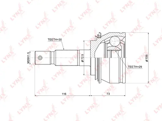 Jeu de joints, arbre de transmission LYNXAUTO CO-3856