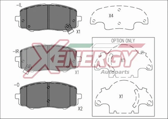 Kit de plaquettes de frein, frein à disque AP XENERGY X41273