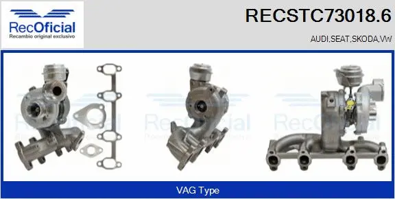 Turbocompresseur, suralimentation RECOFICIAL RECSTC73018.6