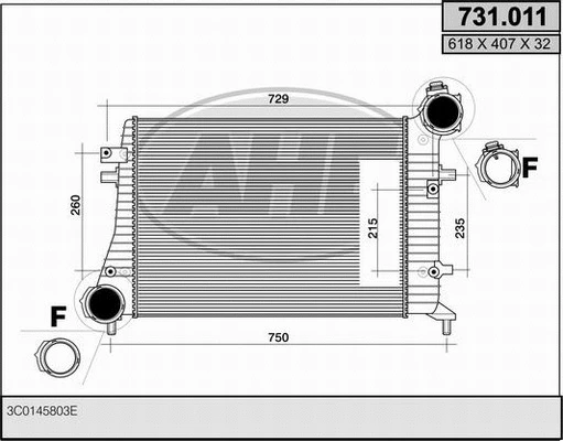 Refroidisseur d'air de suralimentation AHE 731.011