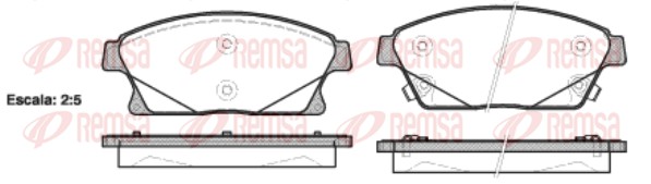 Kit de plaquettes de frein, frein à disque REMSA 1431.02