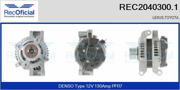 Alternateur RECOFICIAL REC2040300.1