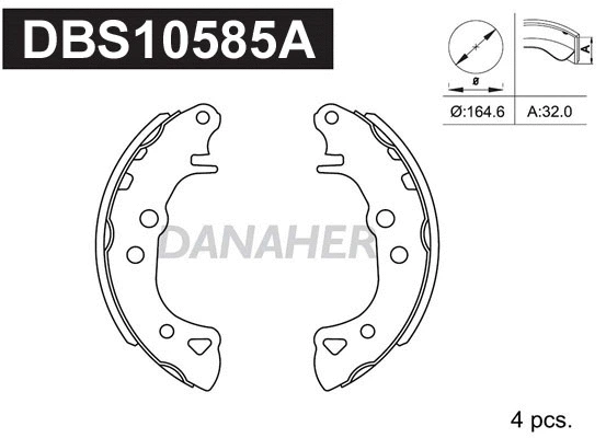 Jeu de mâchoires de frein DANAHER DBS10585A