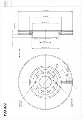 Disque de frein HART 228 884