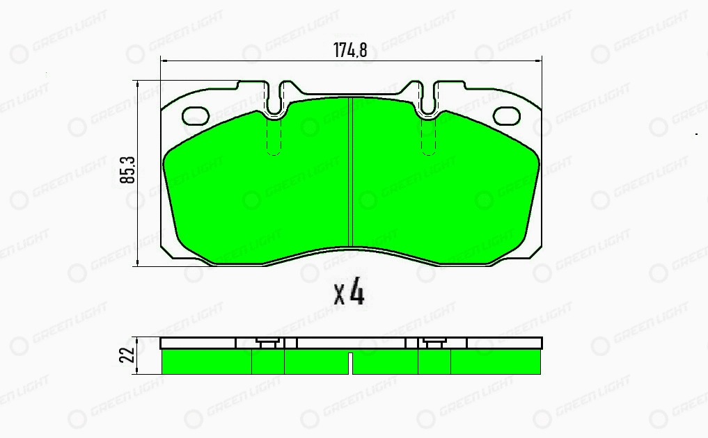 Kit de plaquettes de frein, frein à disque Automotive Adriado GLBP020HD