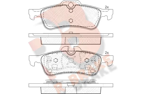 Kit de plaquettes de frein, frein à disque R BRAKE RB1599