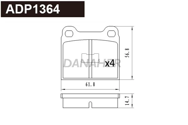 Kit de plaquettes de frein, frein à disque DANAHER ADP1364