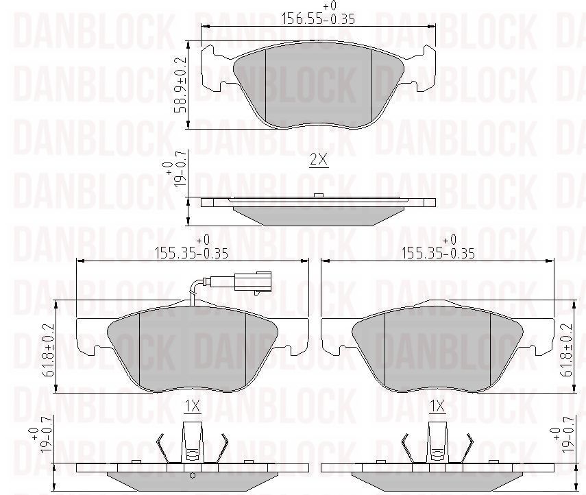 Kit de plaquettes de frein, frein à disque DANBLOCK DB 510388