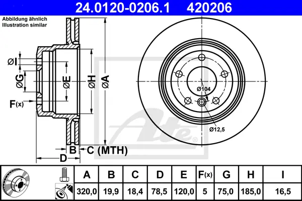 Disque de frein ATE-APAC 24.0120-0206.1