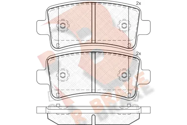 Kit de plaquettes de frein, frein à disque R BRAKE RB1929