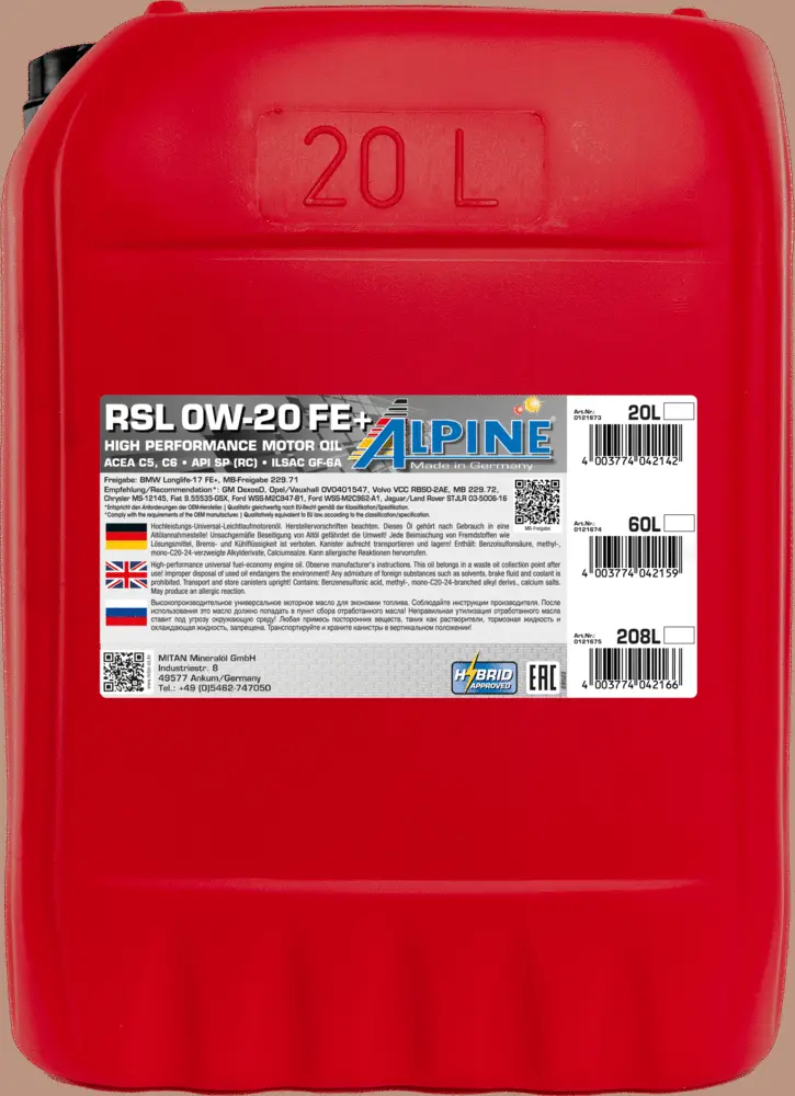 Huile moteur ALPINE 0121673