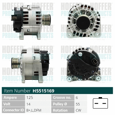 Alternateur HOFFER H5515169