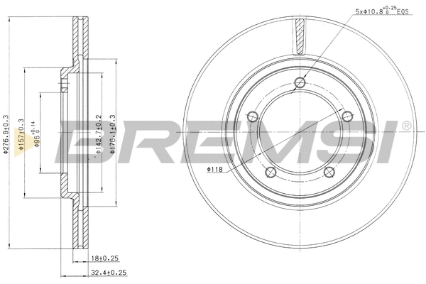 Disque de frein BREMSI CD6420V