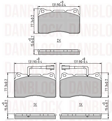 Kit de plaquettes de frein, frein à disque DANBLOCK DB 510637