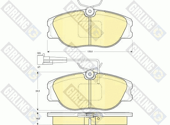 Kit de plaquettes de frein, frein à disque GIRLING 6110521