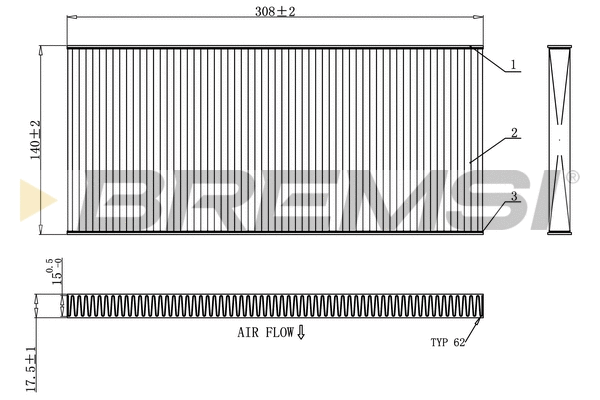 Filtre, air de l'habitacle BREMSI FC0958