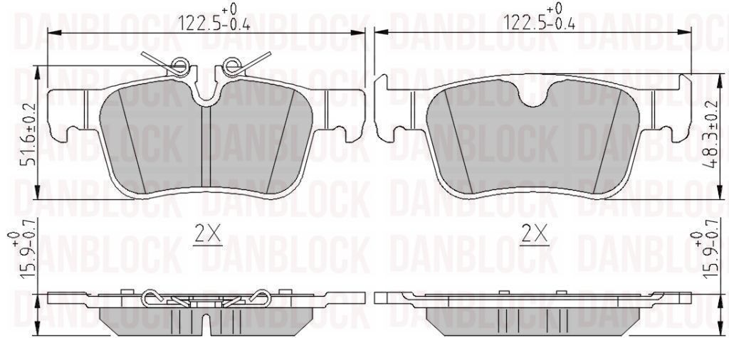 Kit de plaquettes de frein, frein à disque DANBLOCK DB 511361