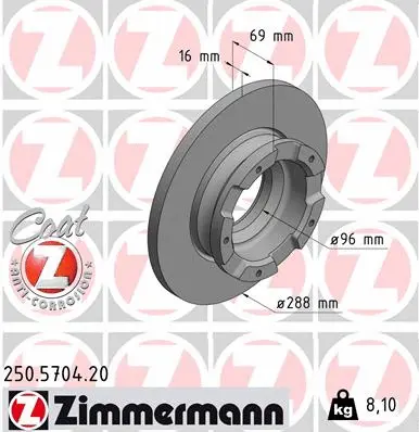 Disque de frein ZIMMERMANN 250.5704.20