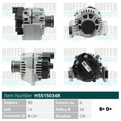 Alternateur HOFFER H5515034R