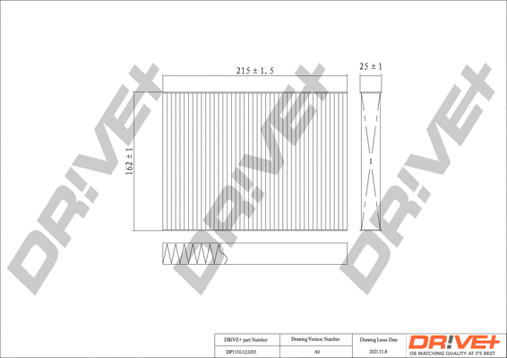Filtre, air de l'habitacle Dr!ve+ DP1110.12.0201