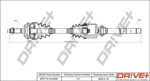 Arbre de transmission Dr!ve+ DP2110.10.0248