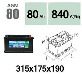 Batterie de démarrage Technika AGM80