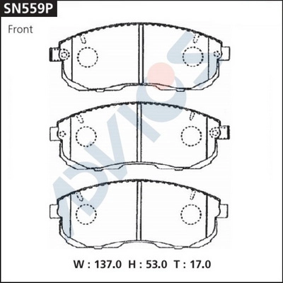 Kit de plaquettes de frein, frein à disque ADVICS SN559P