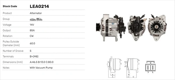 Alternateur LUSA LEA0214