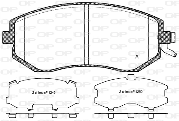 Kit de plaquettes de frein, frein à disque OPEN PARTS BPA0951.04