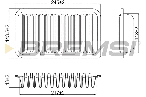 Filtre à air BREMSI FA1702