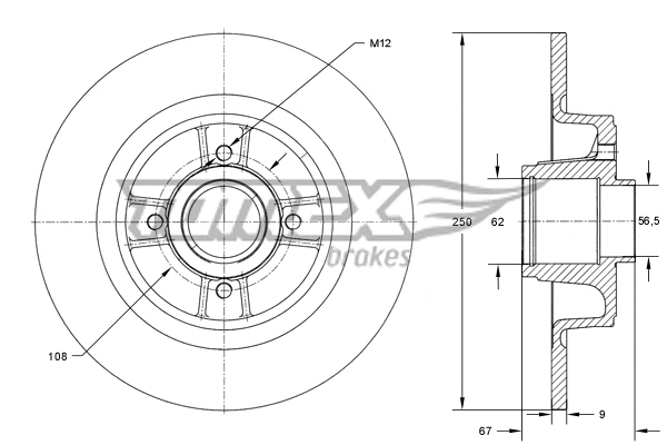 Disque de frein TOMEX Brakes TX 73-571