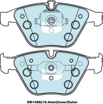 Kit de plaquettes de frein, frein à disque BENDIX-SEA DB1498 GCT