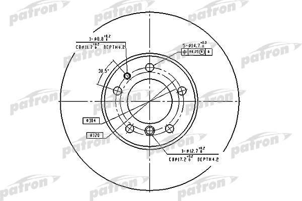 Disque de frein PATRON PBD2687