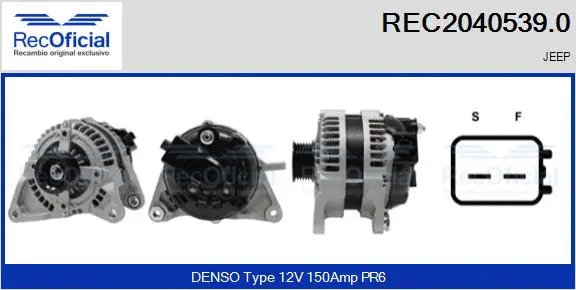 Alternateur RECOFICIAL REC2040539.0
