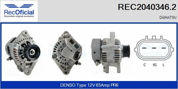 Alternateur RECOFICIAL REC2040346.2