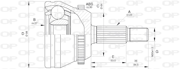 Jeu de joints, arbre de transmission OPEN PARTS CVJ5660.10