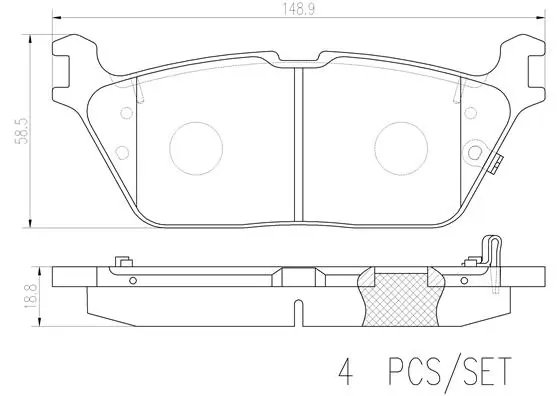 Kit de plaquettes de frein, frein à disque BREMBO P 23 194